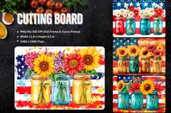 Patriotic Cutting Board USA Flag 4 of July Chopping Board_8 Product Image 1