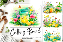 Flower Cutting Board Kitchen Chopping Board Sublimation_80 Product Image 1