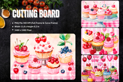Cupcake Cutting Board Morning Coffee Chopping Board_85 Product Image 1