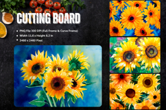 Sunflower Cutting Board Kitchen Chopping Board Sublimation87 Product Image 1