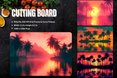 Sea Cutting Board Blue Ocean Chopping Board Sublimation_92 Product Image 1