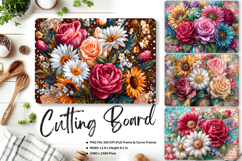 Flower Cutting Board Kitchen Chopping Board Sublimation_93 Product Image 1