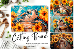 Turtle Cutting Board Sunflower Chopping Board Sublimation13 Product Image 1