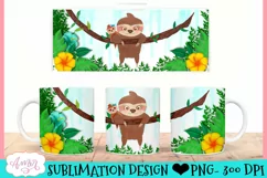 Sloth Mom Mug Wrap PNG for sublimation | Cute sloth mug PNG Product Image 3