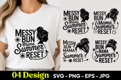 Messy Bun Summer Reset SVG PNG Product Image 1