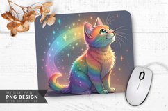Magical Rainbow Cat Mouse Pad PNG Design Product Image 1