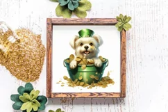 St Patricks Day Dog with Gold Coin Clipart, St Patricks Day Product Image 4