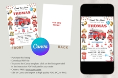 Fire Truck Birthday Invitation Template Product Image 4
