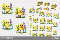 Easter Chick Sticker Design. Easter Eggs Sticker Printable Product Image 1