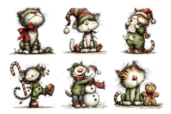 Christmas Cat, Whimsical, JPG, Junk Journal Product Image 2