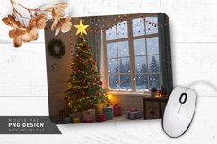 Whimsical Christmas Room with Snowflake Mouse Pad PNG Design Product Image 1