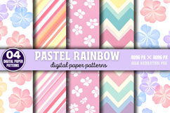 Pastel Rainbow Background Digital Paper PNG Product Image 1