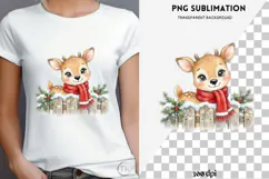 Christmas peeking character png design for T-shirts Product Image 4