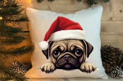 Christmas Peeking Dogs Clipart, Christmas PNG Product Image 4