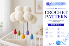 Crochet Cloud Mobile Pattern PDF Product Image 1
