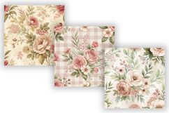 Wedding Toile Digital Paper Pack, Vintage Floral Toile Product Image 4