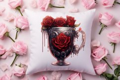 Gothic Valentines Day Clipart, Valentine Skeleton Product Image 4