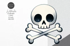 Halloween clipart, Skull and crossbones, Autumn clipart Product Image 1
