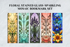 Floral Stained Glass &amp; Sparkling Mosaic Bookmark Set Product Image 4