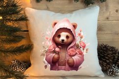 Cute Pink Christmas Animals Clipart Sublimation Product Image 4