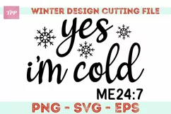 Funny Winter Svg - Design- I'm Cold Design SVG PNG EPS Product Image 1