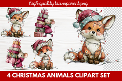 Christmas Animals Clipart Set | Cute Festive Wildlife PNG Product Image 1