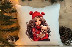 Cute Christmas Little Girl Sublimation Clipart Product Image 4