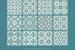 Repeating Moroccan Majolica| Teal Seamless Tile Product Image 4