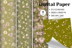 Flower Pattern Background Wallpaper Digital Paper_120 Product Image 1