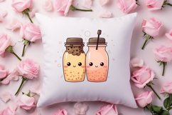 Cute Bubble Tea Valentine Clipart, Valentines Clipart Product Image 4