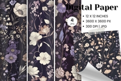 Flower Pattern Background Wallpaper Digital Paper_12 Product Image 1