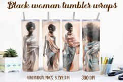 Black Woman Tumbler Wraps Bundle. Woman Sublimation PNG Product Image 1