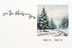 Watercolor Winter Forest Collection Product Image 4