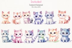 Lover Cat Watercolor 34 Cliparts Collection Ai Generated Art Product Image 4