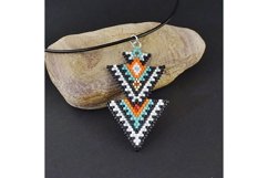 Beaded earrings and pendant patterns Brick stitch beading Product Image 2
