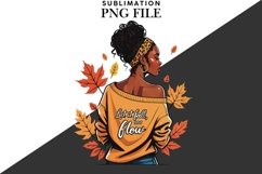 Motivational Autumn melanin woman png Product Image 4