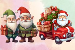 Santa With Green Christmas Gnome Clipart Bundle, Product Image 5