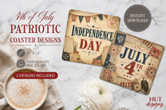 Independence Day Coaster Designs Retro 4th of July coaster Product Image 1
