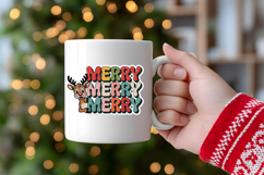 Retro Christmas Reindeer MERRY Cute Holiday Product Image 4