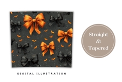 Cute Bows Tumbler Wrap, Cartoon Halloween Tumbler Template Product Image 4
