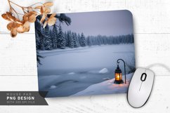 Frozen Lake and Snowy Trees Mouse Pad PNG Product Image 1