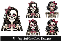 4 Halloween Witch Skeleton Clipart PNG | Spooky Season Png Product Image 1