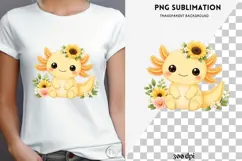 Pastel kawaii axolotl png design for T-shirts Product Image 4