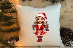 Christmas Cute Girl Sublimation Clipart, Christmas Cute Product Image 4