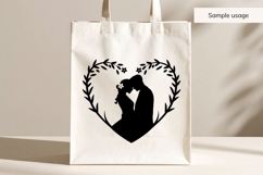 Bride And Groom Heart Floral Frame SVG Product Image 4