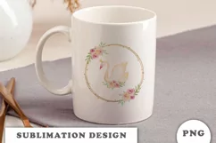 Princess Swan Floral Wreath PNG Product Image 4