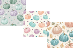 Sweet Pastel Pumpkin Patch Seamless Pattern, Digital Paper Product Image 4