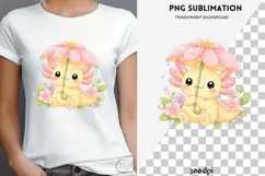 Pastel kawaii axolotl png design for T-shirts Product Image 4