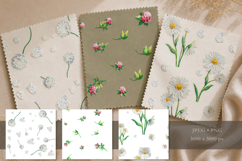 Hand Painted Oil Pastel Floral Clipart Bundle Product Image 4