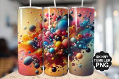 Colored Water Drops Tumbler Warp - Tumbler PNG Design Product Image 1